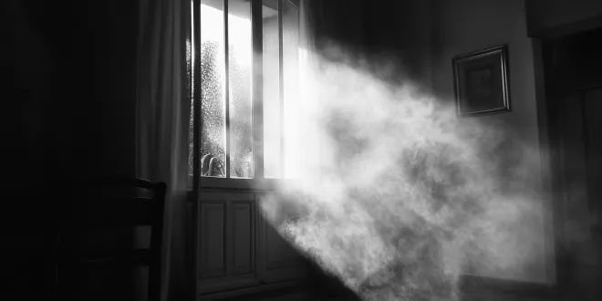 dust in the air in the apartment