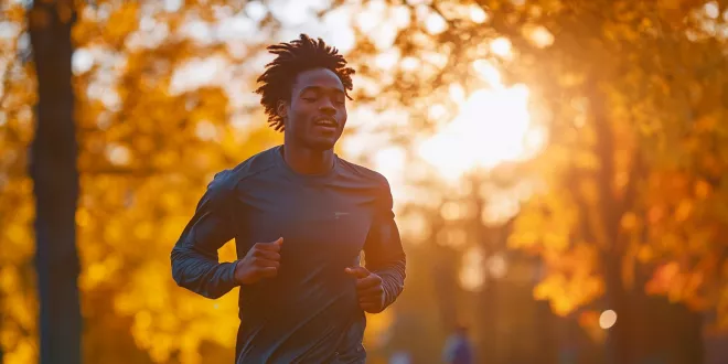 Person running outdoors for cardio exercise