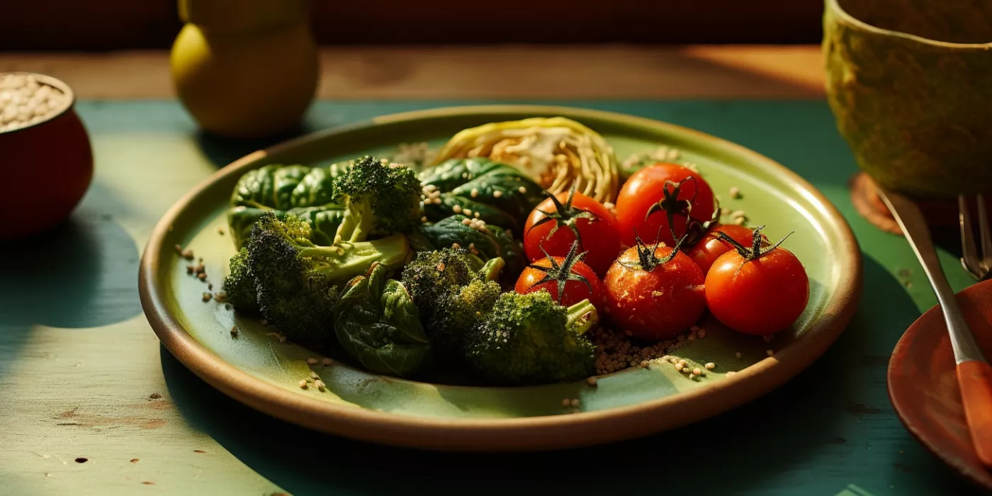 a plate showcasing plant-based foods