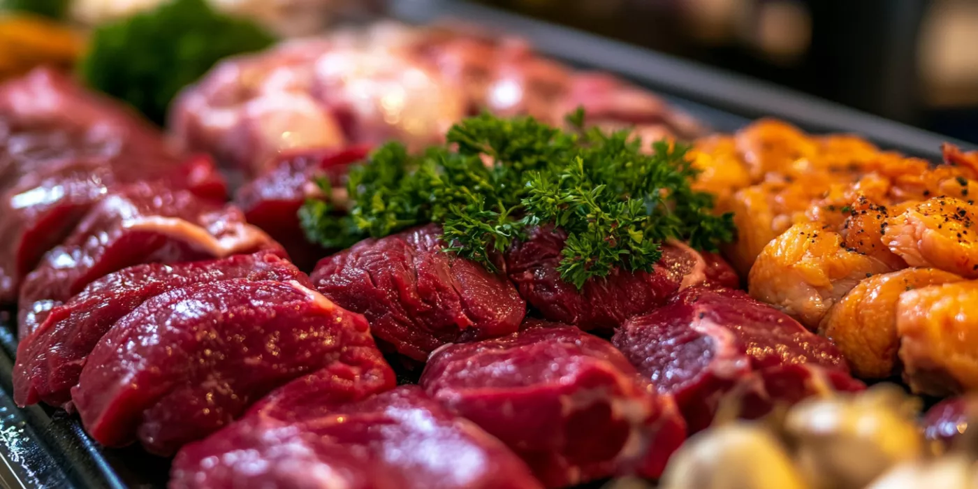 raw beef, chicken, meat, protein