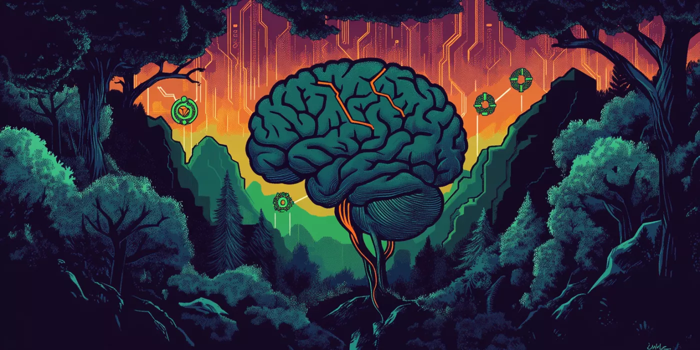 Illustration of brain highlighting dopamine and serotonin pathways in autism.