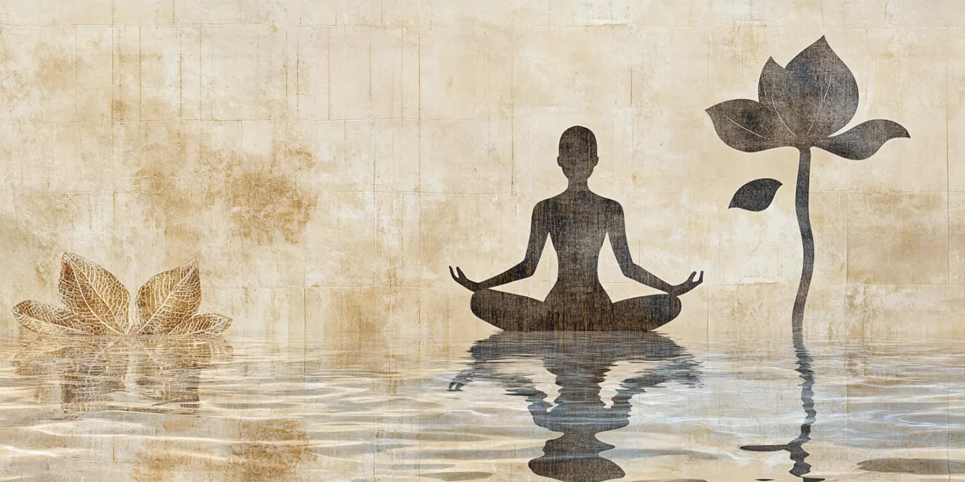 Person practicing yoga for pain relief in a peaceful setting