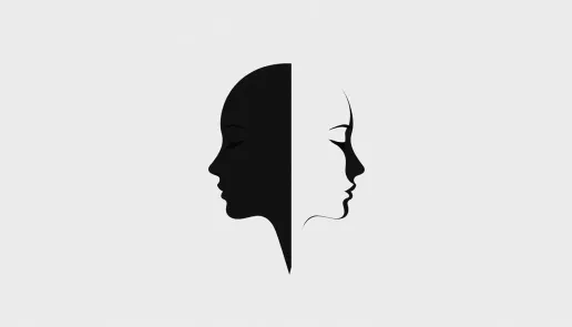 Bipolar Disorder, 2 art directors fused into one negative space