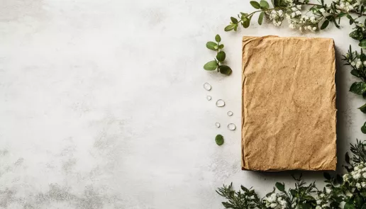 Eco-friendly soap surrounded by greenery and eco-symbols, highlighting the environmental impact of soap