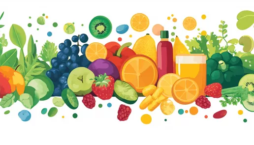 Vitamins, minerals, and food sources, promoting awareness of micronutrients and their health benefits.