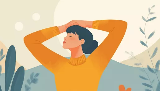 Person performing neck and shoulder exercises